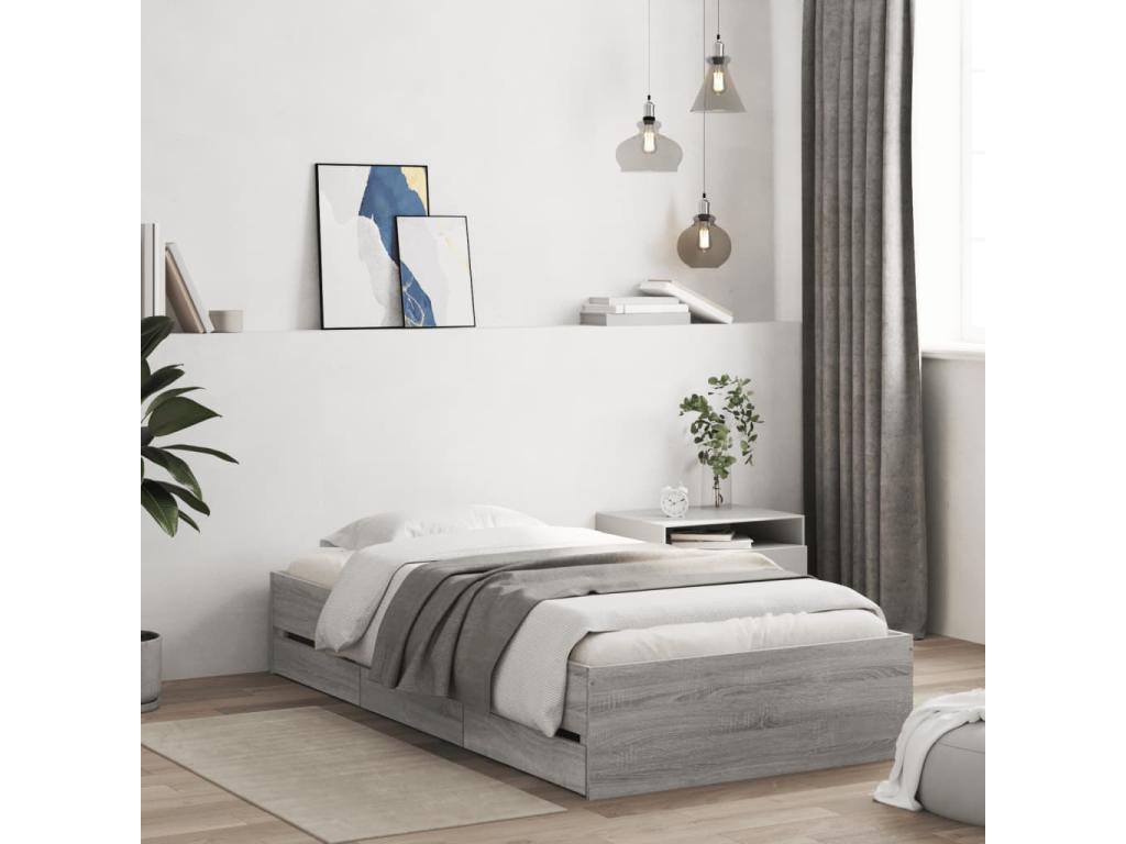 Mattress, Wood, Gray, 90 x 200 cm