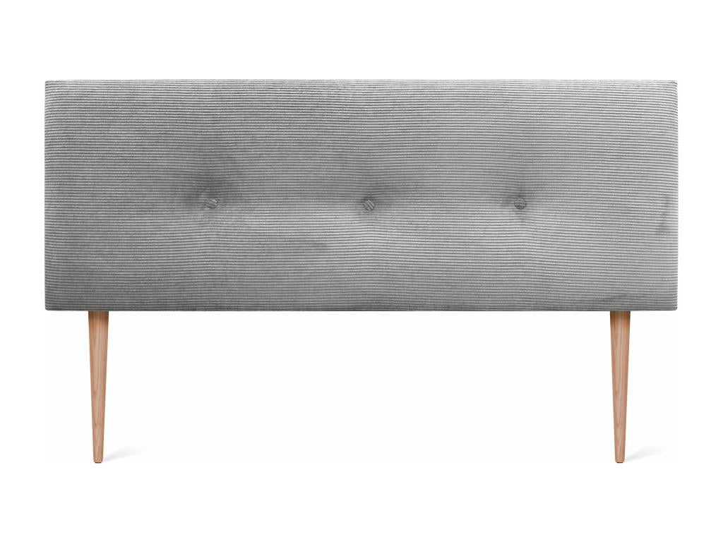 Headboard, Velvet Upholstery, Gray, 160 x 115