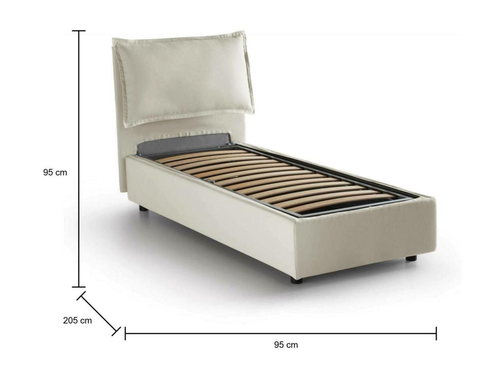 Mattress, Fabric, Beige, 80 x 190 cm