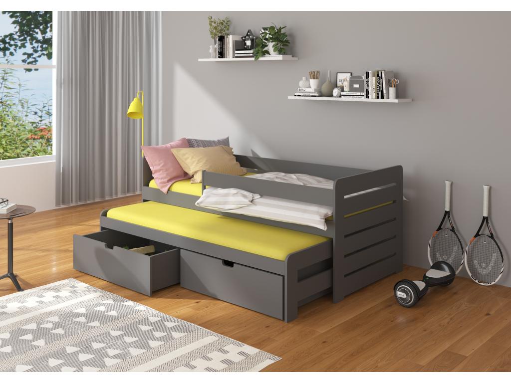 Bed Base, Wood, Gray, 90 x 200