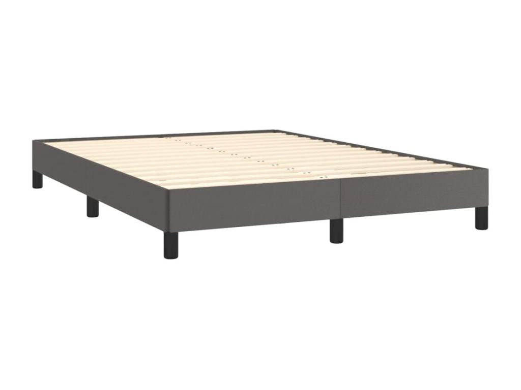 Bed Base, Faux Leather, Gray, 140 x 190 cm