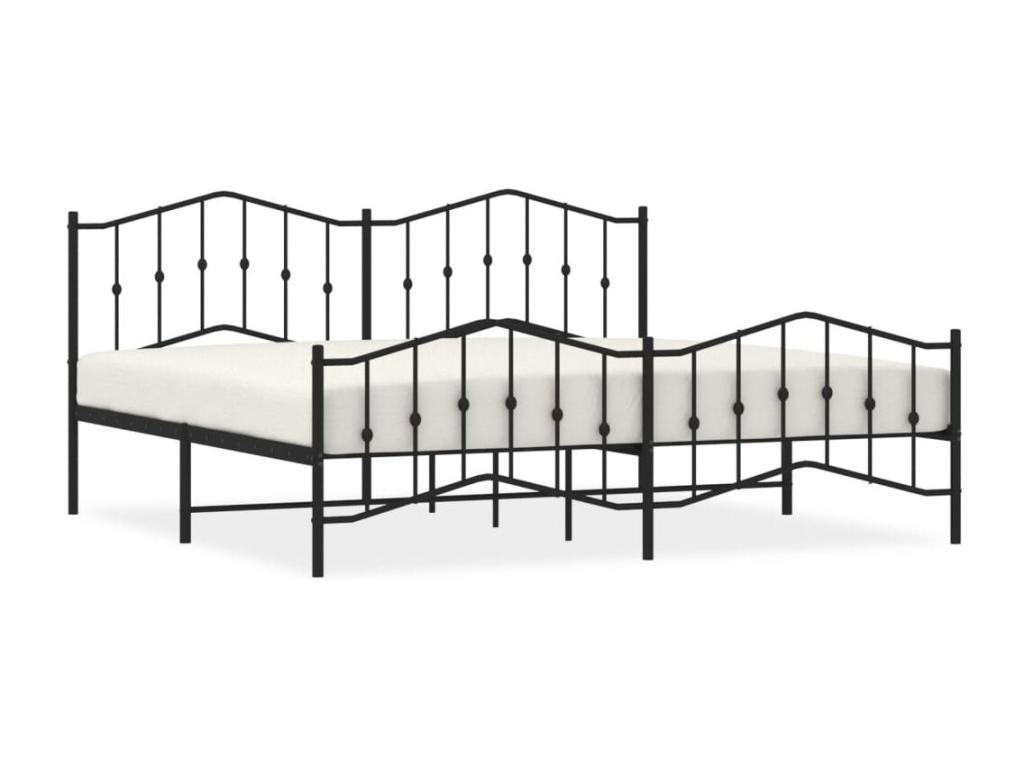 Bed Base, Metal, Black, 193 x 203