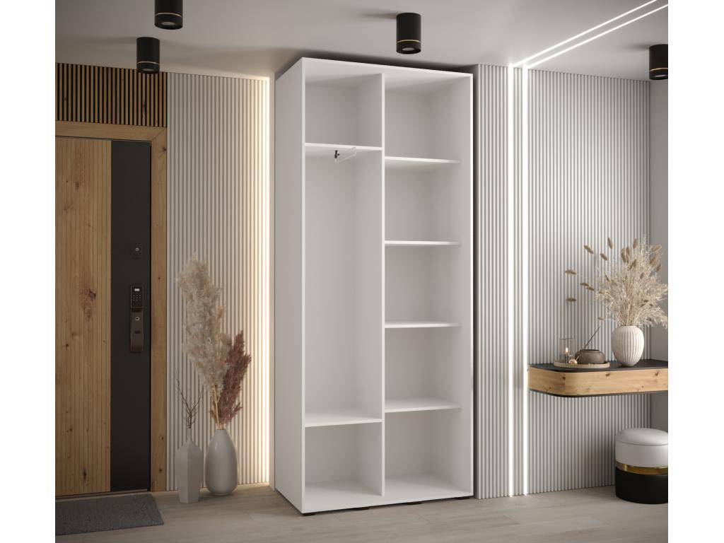 Wardrobe, Wood, Blanc/Doré