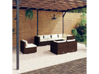 Patio Furniture Set, with Cushions, 8-Piece, Woven Resin (Wicker-Style), Brown