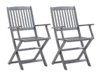 Set of 2 folding outdoor chairs and cushions, Bois d'Vertchez