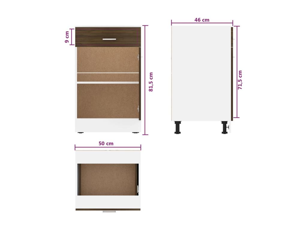 Wardrobe, Wood, Brown, 50 x 46 x 81 cm