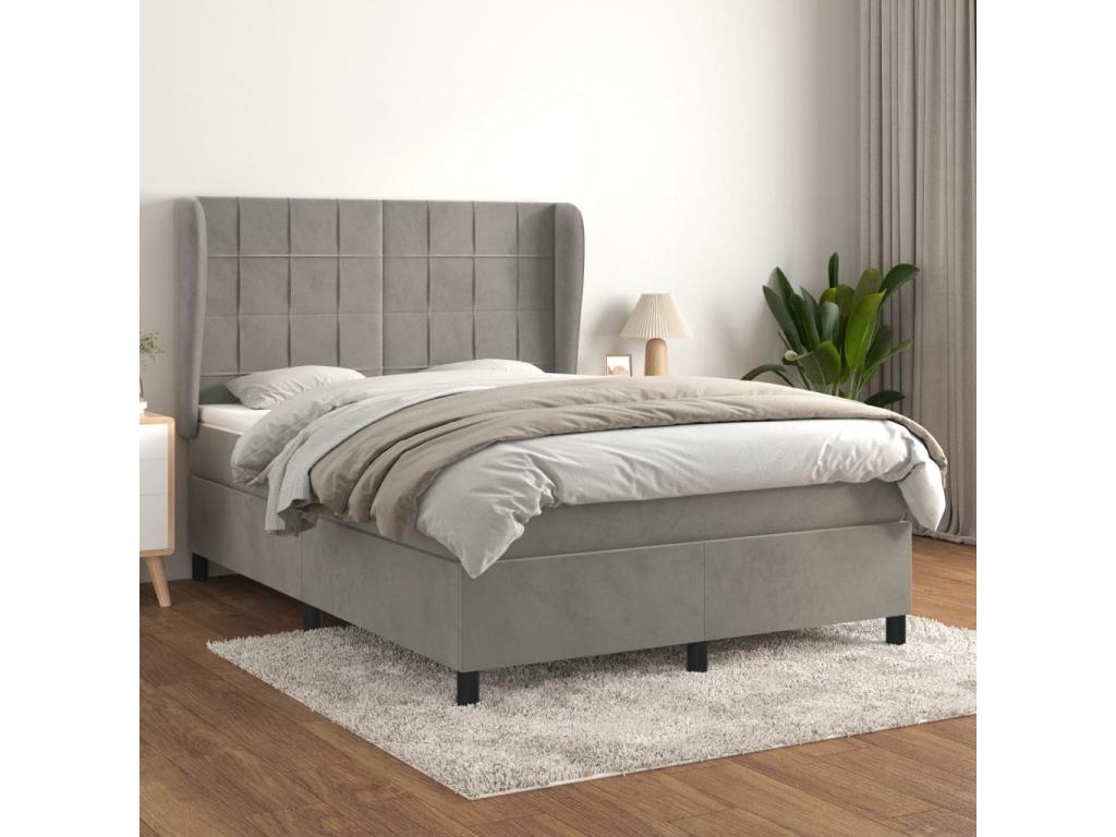 Mattress, Velvet, Gray, 140 x 190 cm