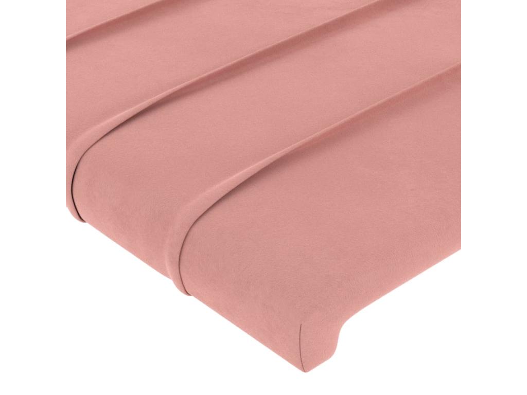 4-piece headboard set, pink, 80x5x78/88 cm, velvet