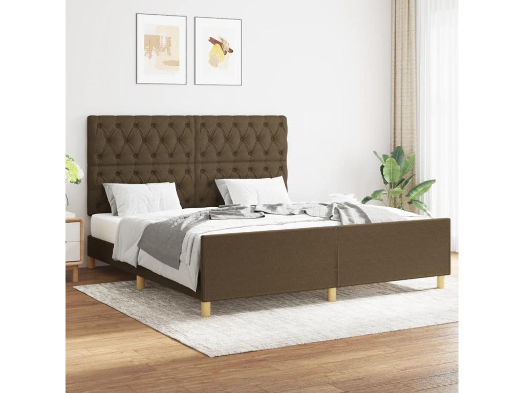 Bed Base, Fabric, Brown, 160 x 200 cm