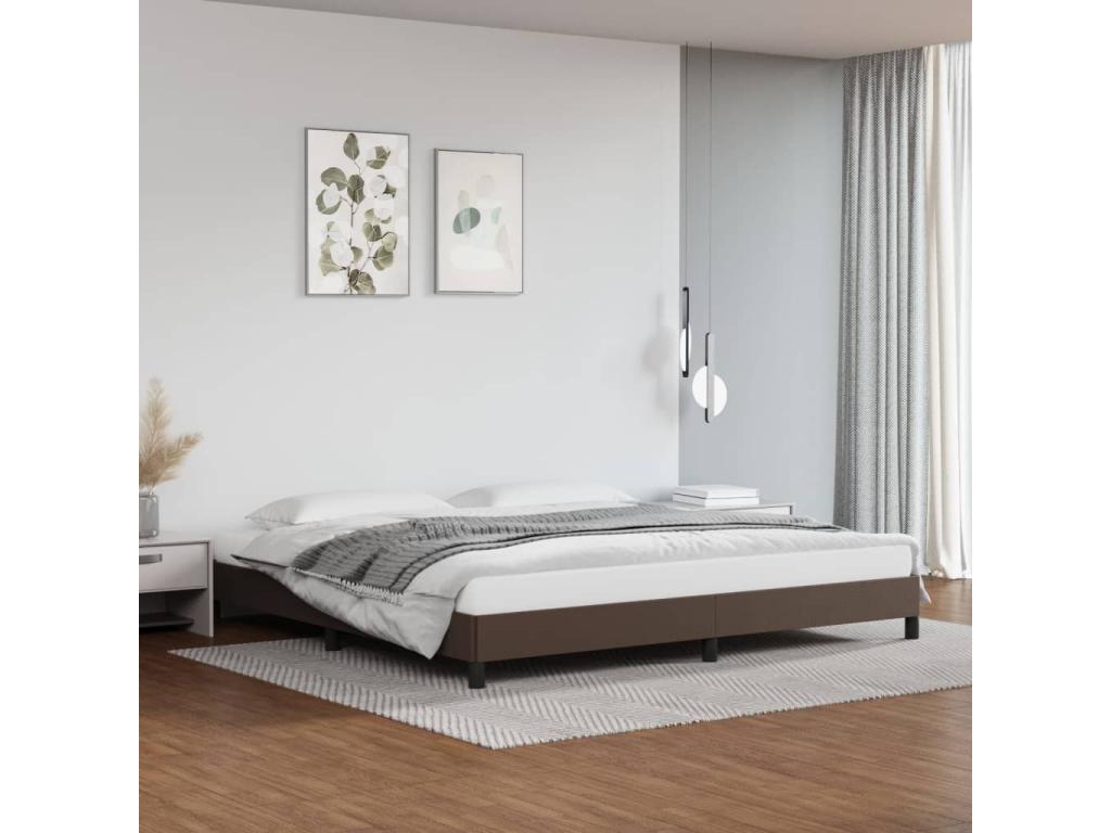 Mattress, Faux Leather, Brown, 200 x 200 cm