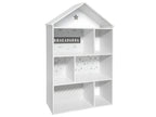 Children's house-shaped shelf with 7 compartments, grey - L.73.5 x W.30 x H.114 cm