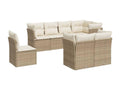 Patio Furniture Set, with Cushions, 8-Piece, Woven Resin (Wicker-Style), Beige
