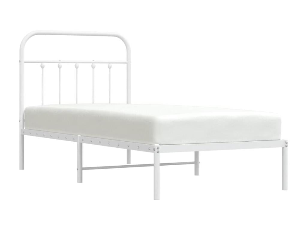 Bed Base, Metal, White, 90 x 190 cm